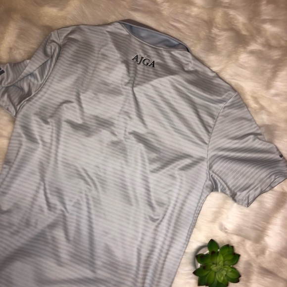 Adidas | AJGA Men's Grey Stripe Golf Shirt Small - Picture 5 of 6